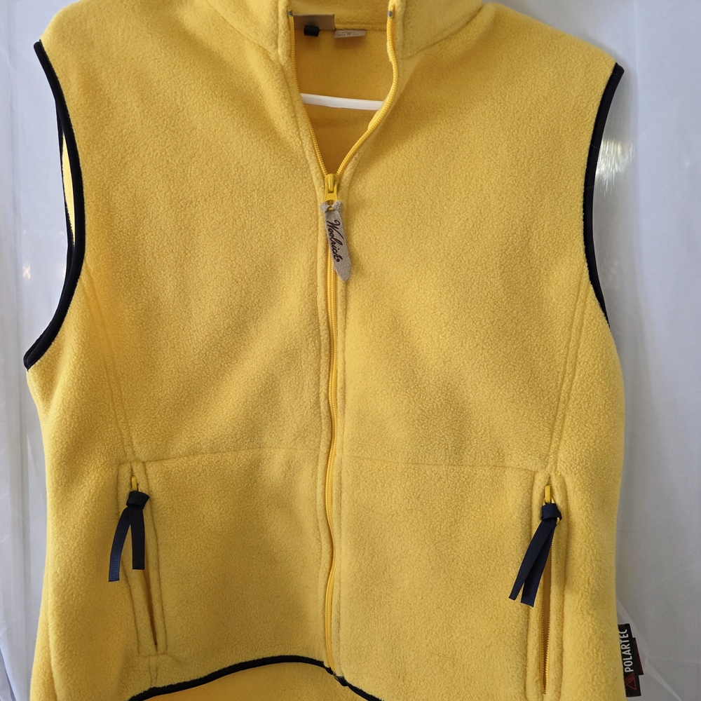 Woolrich Vintage Yellow Fleece Full Zip Vest Size M Gorpcore Fall